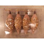 Karácsonyfadísz Hosszúkás Rózsaarany S/4db