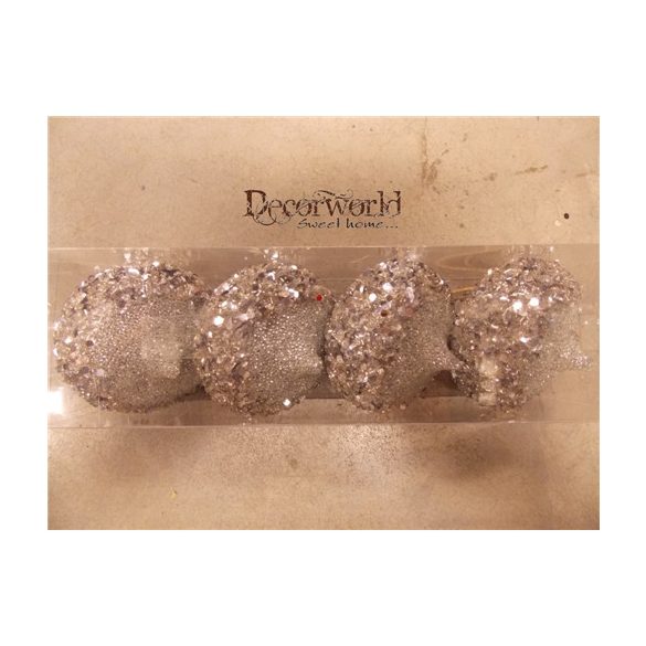 Karácsonyfadísz Lapos Ezüst S/4db