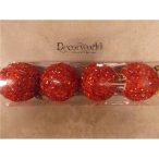 Karácsonyfadísz Gömb 10cm Piros S/4db