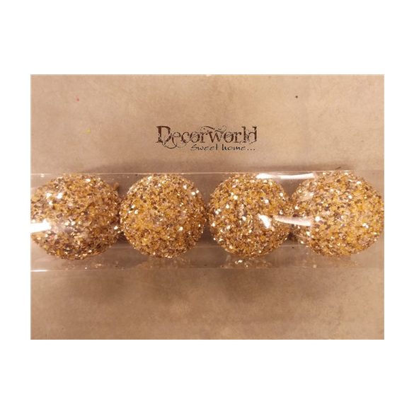 Karácsonyfadísz Gömb 10cm Pezsgő S/4db