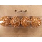 Karácsonyfadísz Gömb 10cm Rózsaarany S/4db