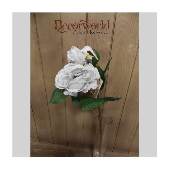 Rózsa szálas 5fej 45cm - Fehér