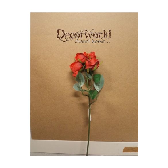 Rózsa ág x5 48cm - Piros