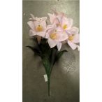 Művirág csokor rózsaszín 7 fej 60cm