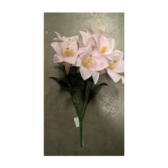 Művirág csokor rózsaszín 7 fej 60cm