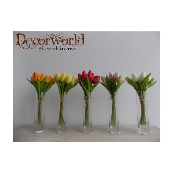 Tulipán csokor 26cm 10 szál - Több féle