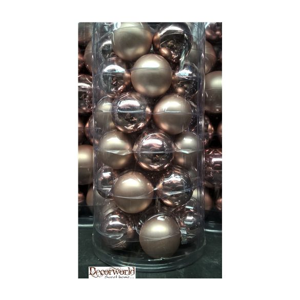 Kd. Gömb üveg rózsaszín 4cm S/36db