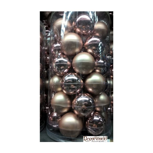 Kd. Gömb üveg rózsaszín 6cm S/36db