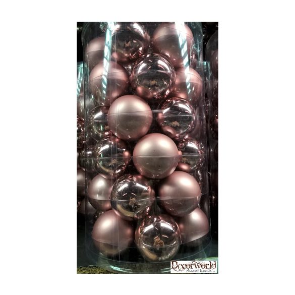 Kd. Gömb üveg pink 6cm S/36db