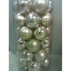 Kd. Gömb üveg bézs 6cm S/36db