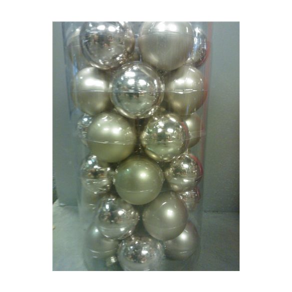 Kd. Gömb üveg bézs 6cm S/36db