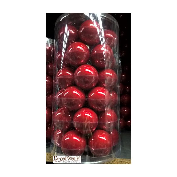 Kd. Gömb üveg sötét piros 6cm S/36db