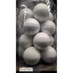 Kd. Gömb üveg fehér 8cm S/16db