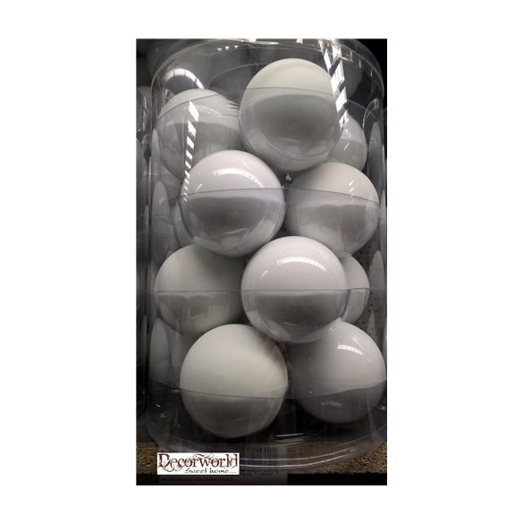 Kd. Gömb üveg fehér 8cm S/16db