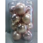 Kd. Gömb üveg rózsaszín 8cm S/16db