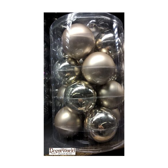 Kd. Gömb üveg krém 8cm S/16db