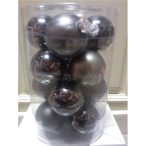 Kd. Gömb üveg ezüst 8cm S/16db