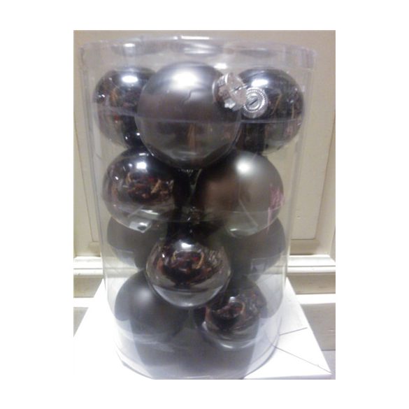 Kd. Gömb üveg ezüst 8cm S/16db