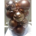 Kd. Gömb üveg világos barna 8cm S/16db