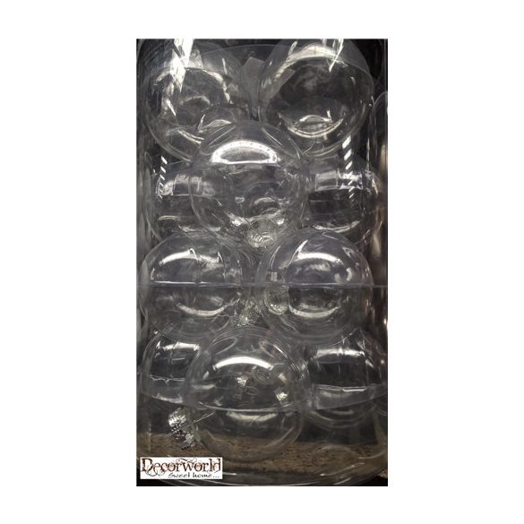 Kd. Gömb üveg átlátszó 8cm S/16db