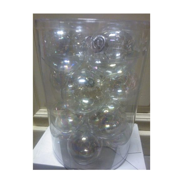 Kd. Gömb üveg irizáló 8cm S/16db