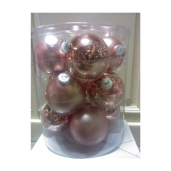 Kd. Gömb üveg pink 10cm S/12db