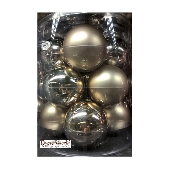 Kd. Gömb üveg krém 10cm S/12db