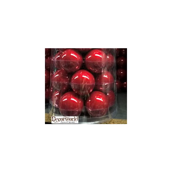 Kd. Gömb üveg sötét piros 10cm S/12db