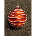 Üveg karácsonyfadísz piros/fehér 10cm