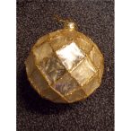 Üveg karácsonyfadísz arany/glitteres 8cm