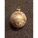 Üveg karácsonyfadísz bronz/havas 8cm
