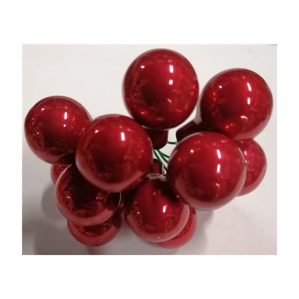 Gömb üveg betűzős piros s/144