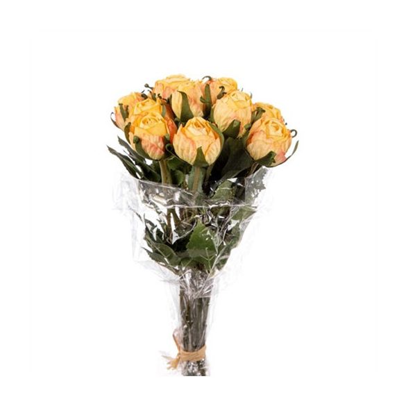 Rózsa csokor 12szálas 37cm - Sárga