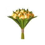 Selyemvirág tulipán csokor 40cm - Sárga
