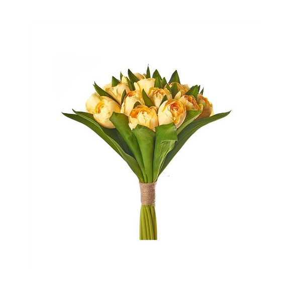 Selyemvirág tulipán csokor 40cm - Sárga