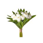 Selyemvirág tulipán csokor 40cm - Krém