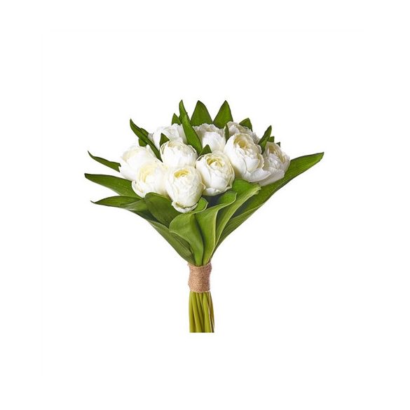 Selyemvirág tulipán csokor 40cm - Krém