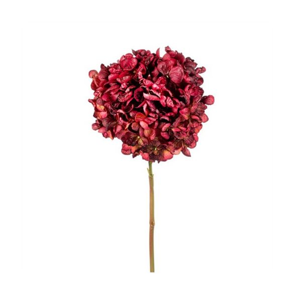 Hortenzia selyemvirág 62cm - Bordó