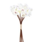 Boglárka selyemvirág csokor 38 cm fehér