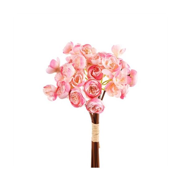 Boglárka selyemvirág csokor 38cm - Rózsaszín