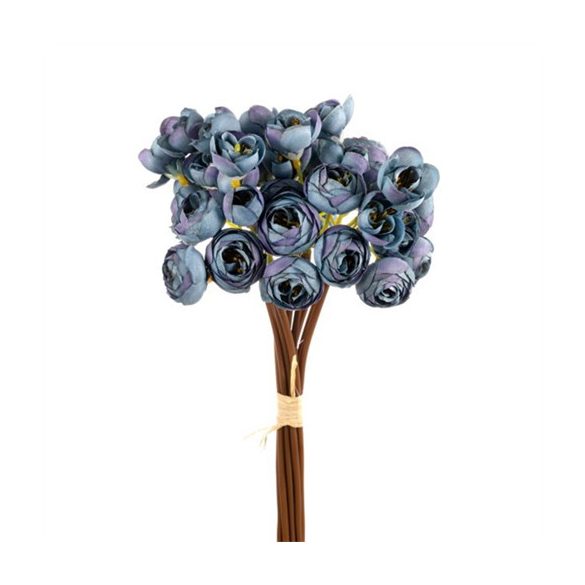 Boglárka selyemvirág csokor 38 cm kék