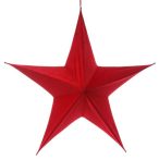 Csillag akasztós bársony 40cm - Piros