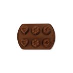6 szilikon pudding forma - szív és virág - 25x17x2,8cm