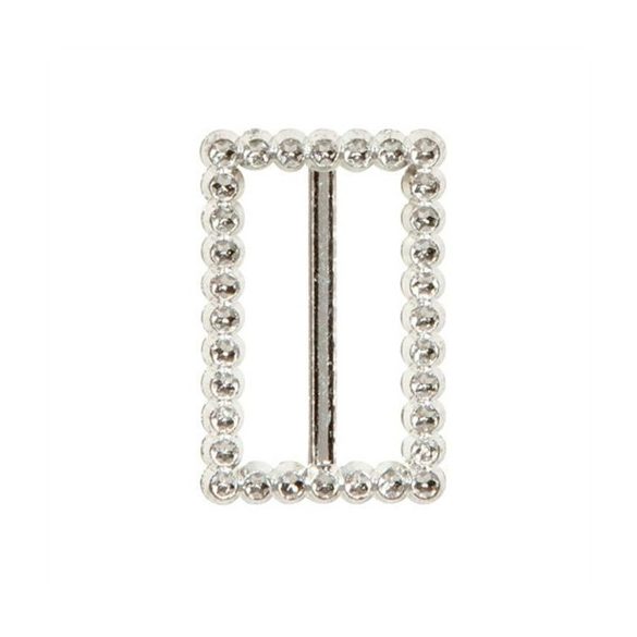 Bros szögletes 34x23mm - Ezüst S/48