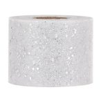 Szalag glitteres tüll 7 cm x 50 m - Ezüst