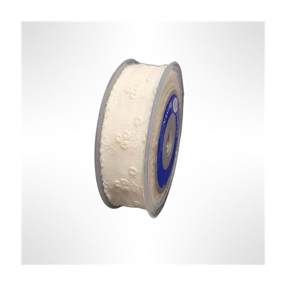 Szalag Nastro Sangallo textil 25mm x 10m krém