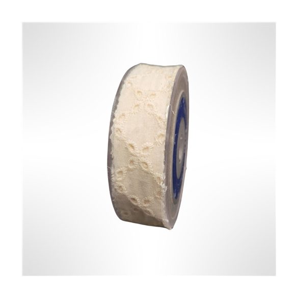 Szalag Nastro Sangallo textil 25mm x 10m krém