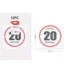   Szalvéta 33x33cm 3 réteg "Happy birthday 20" felirattal - (10db/cs.)