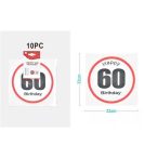  Szalvéta 33x33cm 3 réteg "Happy birthday 60" felirattal - (10db/cs.)