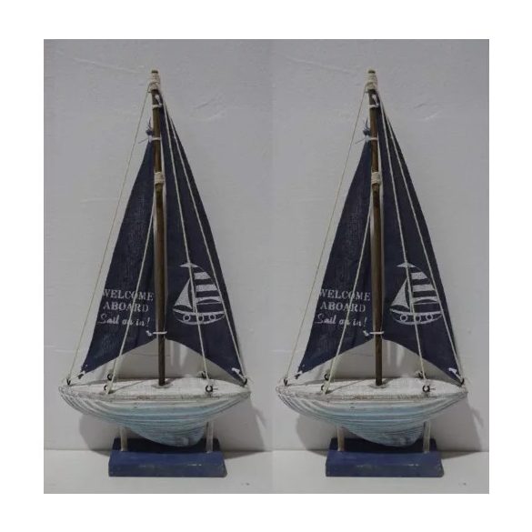 Vitorlás hajó MDF poliészter 17X3,5X35cm